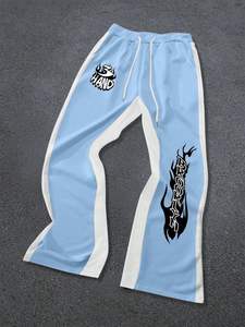 Unisex Custom Made High Quality Wide <b>Leg</b> Jogger Pants Casual Style Straight Screen Printing Embroidery Designs Wholesale Price - Product Image 2