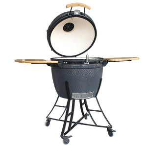 Aulex xl Kamado 24-इंच सिरेमिक पोर्टेबल फोल्डेबल ट्रॉली आधुनिक गैर-स्टिक पिएज़ो इग्निशन आउटडोर चारकोल बीबीसी ग्रिल - Product Image 1