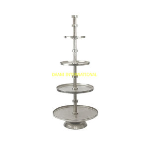 Soporte de pastel dorado de aluminio de lujo de 4 niveles, herramienta de pastelería de Metal segura para horno para bodas, fiestas, exhibición de aperitivos - Product Image 4