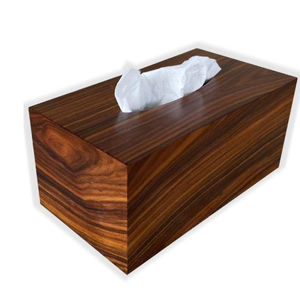 Caja de pañuelos de madera marrón de calidad superior elegante organizador rectangular hecho a mano para bodas y festivales en casa - Product Image 3