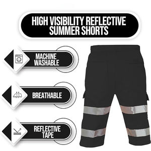 Alta calidad 100% poliéster de alta visibilidad anti shirk pantalones cortos de alta visibilidad formal cómodo Cargo Work shorts para hombres - Product Image 5