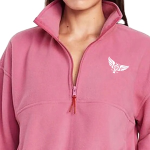 เสื้อแจ็คเก็ตผ้าฟลีซผู้หญิงแบบครอป ทรงหลวม สไตล์ลำลอง คุณภาพสูง ซิปครึ่งตัว แฟชั่นสั่งทำพิเศษ - Product Image 5