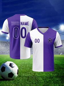 Custom Purple <b>White</b> Soccer Jersey for Women <b>Men</b> Personalized Football Shirt Name Number for Training Fans OEM Service Available - Product Image 5