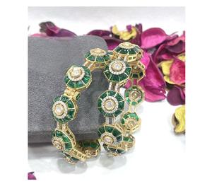STUNNING SPARKLES Glamorous Antique Look Gold Plated Openable <b>Bangles</b> Ethnic Wear for Functions Two Pair <b>Bangle</b> <b>Set</b> Women's - Product Image 1
