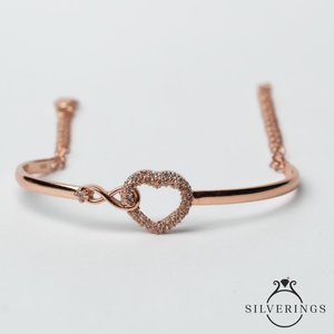 NOVAMART Fine Silverings 925 Sterling Silver <b>Infinity</b> Rose Gold Love You <b>Bracelet</b> Fine Charm Product Wholesale Export - Product Image 4