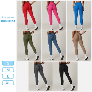 Femmes Super élastique taille haute Yoga Gym Leggings décontracté entraînement Scrunch Cargo poche sans couture Yoga pantalon 2025 - Product Image 3