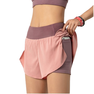 Shorts de Yoga para Mujer, para Gimnasio, Entrenamiento, Correr, Color Sólido, con Cordón, Cintura Alta, Transpirables, de Spandex/Algodón, Cintura Elástica - Product Image 1