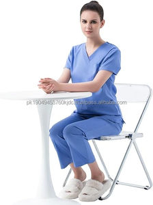 Uniformes médicaux personnalisables OEM pour infirmières, unisexes, en sergé de coton, avec détection d'aiguilles et fusion sans couture - Product Image 6