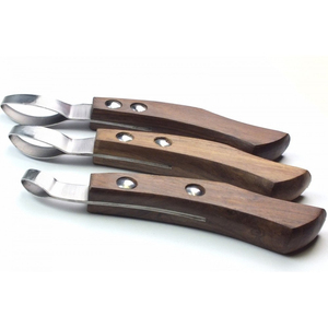 Ensemble de 3 couteaux à sabots avec manche en bois, couteaux à griffes pour chevaux, instruments vétérinaires équins pour le toilettage des animaux par Human Tools - Product Image 6