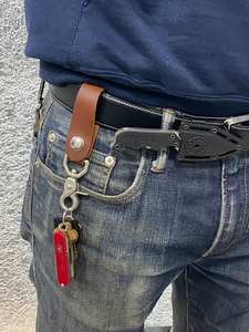 Porte-clés en cuir personnalisé Porte-clés en cuir personnalisé Porte-clés en cuir élégant gravé avec anneaux LKC-0153 - Product Image 3