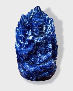 Sculptures et figurines de Bouddha Gautama et Shakyamuni en sodalite, sculptées en profondeur, respectueuses de l'environnement, pour le Feng Shui du salon - Product Image 1