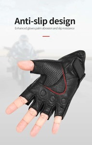 Gants de moto d'été accessoires sans doigts gants en peau de chèvre demi-doigts motocross Gant Moto Guantes Moto Verano Protection - Product Image 3
