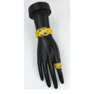 Fournitures de bijouterie Bijoux de luxe pour femme Parure de bijoux plaqué or pour mariée et mariage Bracelets de bijouterie Dubai - Product Image 5