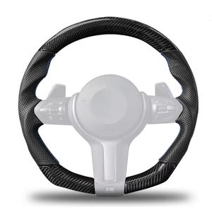 Volante de coche personalizado de lujo con cuero y fibra de carbono para BMW - Product Image 2