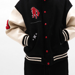 Flyingkick Enterprises High Street Style Good Quality Oversized Embroidery <b>Letter</b> Customized Street-Wear Logo <b>Jacket</b> <b>Men</b> - Product Image 4