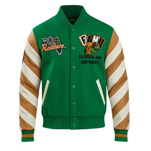 Veste de baseball universitaire en laine et cuir avec logo personnalisé pour hommes, manches imprimées, logo sur le devant, vestes pour hommes - Product Image 1