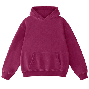 High Quality Custom Printed Embroidered Breathable Stone Acid Washed Men's Pullover Hoodie 100% Cotton 500 GSM Eco-Friendly - Product Image 1