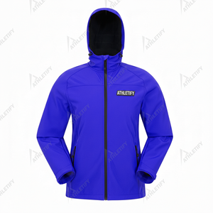 Veste Softshell Unisexe Imperméable Coupe-Vent 100% Polyester Imprimé Fermeture Éclair Capuche Légère Randonnée en Plein Air Cyclisme Sports d'Hiver - Product Image 1