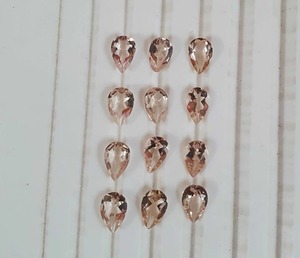 Mehrajudin Gems Morganite naturelle pêche taille poire 4x6mm Pierre précieuse en vrac pour la fabrication de bijoux, traitée par un tiers par cirage/huileage - Product Image 3
