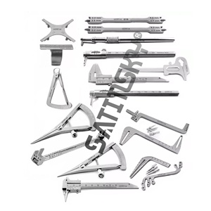 Juego de 8 Instrumentos Quirúrgicos Dentales Manuales de Plata de Satinsky Enterprises con Empuñadura Ergonómica, Incluye Medidor de Hueso - Product Image 5