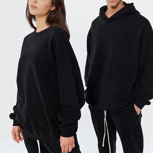 Sudadera con Capucha Negra Lisa sin Cordones, Unisex, Personalizable al por Mayor, Sudadera de Alta Calidad - Product Image 2