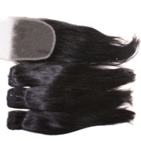 Extensiones de Cabello Humano Vietnamita 100% HD Transparente para Cierres y Paquetes, Liso Natural Yaki, Pelucas Largas y Talla de Gorra Pequeña