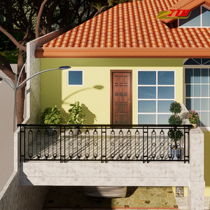 Diseño de barandilla de balcón de hierro artístico Fabricación de Vietnam con artesanía forjada a mano para el exterior del Hogar de lujo - Product Image 1