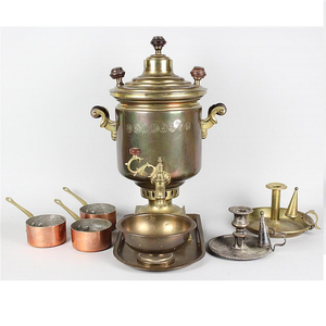 Rare Urne à café russe antique en laiton Loubat Antique & Copper 5 Lt Urne impériale russe Samovar turc en laiton martelé Vente en gros - Product Image 4