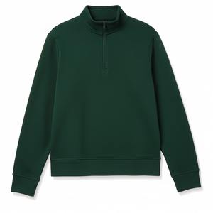 Sudadera con Cierre de Cremallera 1/4 para Hombre, Personalizada al por Mayor, Talla Grande, Media Capucha, Color Sólido, Felpa, con Logotipo Personalizado para Invierno - Product Image 1