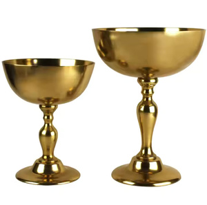 Elegante cuenco de exhibición de acero inoxidable con soporte elevado martillado - Product Image 2