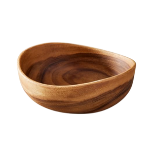 Bols de service en bois d'acacia avec impression émaillée, forme ronde, pour la maison, les hôtels, la table, la vaisselle, la cuisine, les bols de service pour aliments - Product Image 3