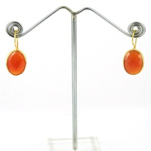 Awesome Design ! Oval Orange Carnelian 925 Sterling <b>Silver</b> Bohemian Style <b>Chandelier</b> Earrings Third Party Certified Indian - Product Image 4