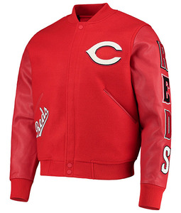 Veste de baseball Letterman Varsity rouge pour hommes avec broderie en chenille personnalisée manches en cuir d'hiver option de vente en gros pour hommes - Product Image 2