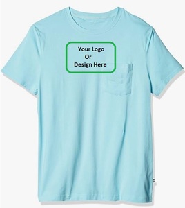 T-shirt de sport personnalisé de haute qualité T-shirt de poche à manches courtes à col rond solide pour hommes 100% coton T-shirt de haute qualité à bas prix - Product Image 1