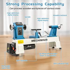 Tour à bois de table avec affichage numérique et jeu de mandrins à 4 mors de qualité supérieure - Product Image 3