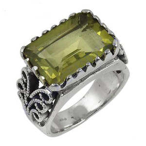 Bague tendance hip-hop romantique en argent 925 avec citrine taille ovale, plaquée or rose, incrustation rectangulaire, cadeau pour femme - Product Image 2