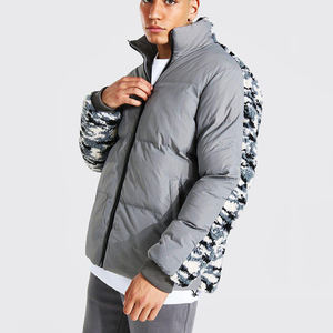 แจ็กเก็ตลายพรางสำหรับผู้ชาย,เสื้อบับเบิ้ลแจ็คเก็ตแบบมีซิปแขนยาวให้ความอบอุ่นในฤดูหนาวลายพรางสามารถกำหนดโลโก้ได้ตามต้องการ - Product Image 1