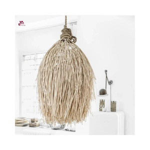 Abat-jour moderne en bambou naturel Led Lumières Rotin Plafonnier Bois Suspension Prix le moins cher - Product Image 2