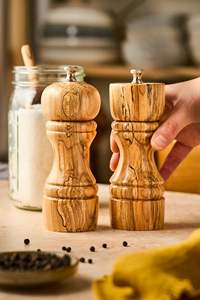 Juego de Salero y Pimentero Estilo Restaurante |   Madera maciza - Product Image 4
