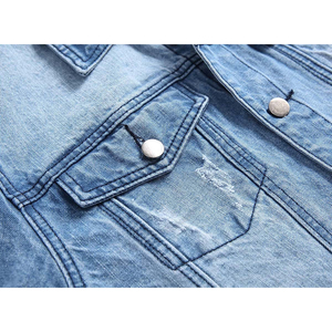 Chaqueta Vaquera de Mezclilla para Hombre, Estilo Coreano Informal de Invierno, Nueva Colección, Chaqueta Vaquera Ajustada Desgastada - Product Image 2