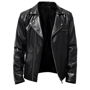 Veste en cuir véritable pour homme, élégante, à fermeture éclair, style classique pour jeunes, de haute qualité, surdimensionnée, imperméable, respirante, style urbain - Product Image 1