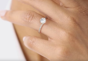 10K amarillo Rosa oro blanco corte redondo laboratorio cultivado diamante boda y anillo de compromiso regalo para ella - Product Image 6