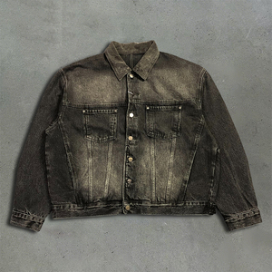 เสื้อแจ็กเก็ตผ้ายีนส์สำหรับผู้หญิงใส่ได้ทุกเพศเสื้อโค้ทคอปกตั้งเล็กสำหรับฤดูใบไม้ร่วง - Product Image 1