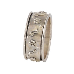 แหวนสปินเนอร์3โทนสีเงินสเตอร์ลิง925เครื่องประดับทองเหลืองสีเงินสำหรับงานแต่งงานพร้อมการตั้งค่าฝาได้รับการรับรองสำหรับงานปาร์ตี้ - Product Image 3