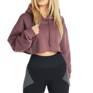 Sudadera con Capucha Corta de Moda Americana, Estilo Urbano, Holgada, con Logotipo Estampado en la Parte Delantera, Tallas Grandes para Mujer - Product Image 1