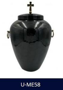 Urne de crémation en aluminium de grande taille pour adultes avec impression d'une belle croix pour cendres humaines en métal, vente en gros sur mesure - Product Image 4