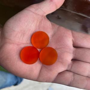 Piedra preciosa cabujón plana de ambos lados con forma redonda de cornalina Natural para la fabricación de joyas, pulsera de piedra natal de cornalina de alta calidad - Product Image 2