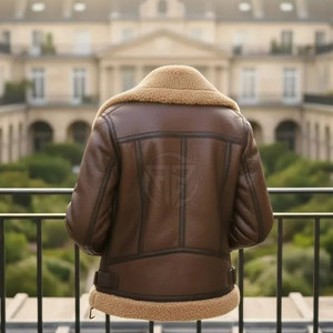 Veste en cuir d'agneau élégante pour femme, hiver, fermeture éclair sur le devant, tricotée, respirante, écologique, légère, design haut de gamme - Product Image 6