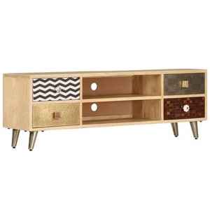 BOHO MOSAIC EUROPEAN HERITAGE PATCH WORK WOODEN MEDIA CONSOLE <b>TV</b> <b>STAND</b> for LIVING ROOM and HOTEL with MIXED DRAWERS - Product Image 1
