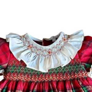 Princesse robe de noël pour enfants fête smockée courte décontracté à carreaux bébé vêtements paillettes filles robes ODM OEM vente en gros - Product Image 1